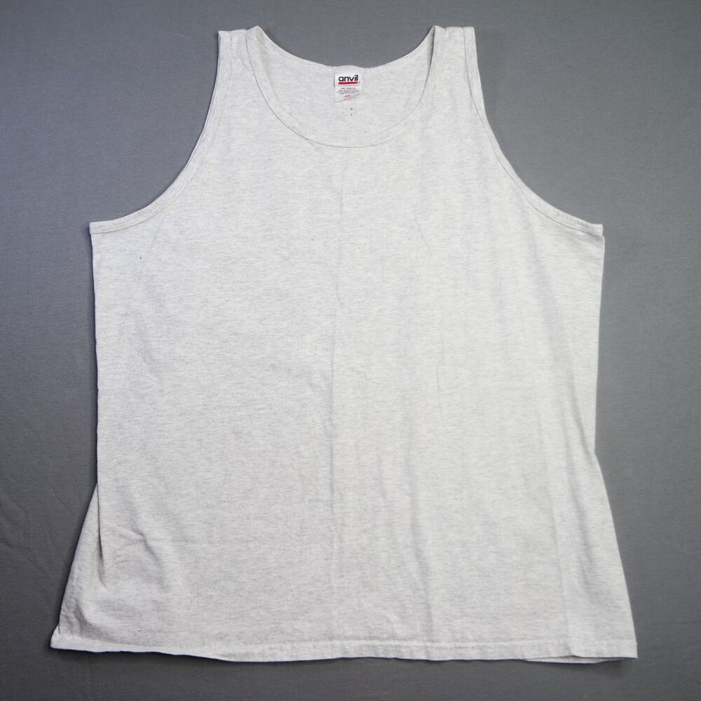 Vintage Y2K Muscle Beach Heather Grey Tank Top 99% Cotton Men’s Shirt 2XL